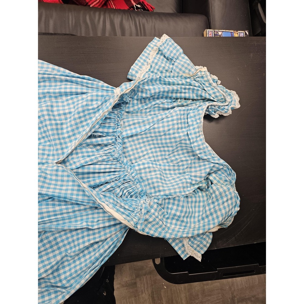 Vintage Cottagecore Gingham Blue Dress 60s / 70s Dorotyh Wizard of‎ Oz Style - Picture 11 of 13